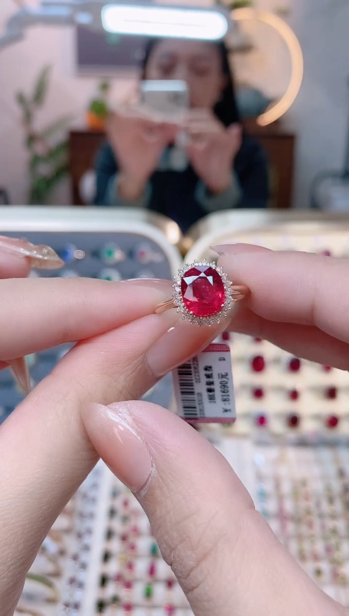 【闪购商品】碧玺18K金戒指18K金镶嵌1