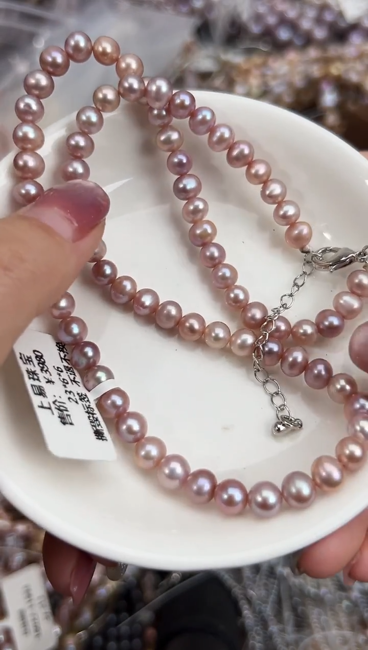 未镶嵌20淡水珍珠珍珠项链*无核6mm左右