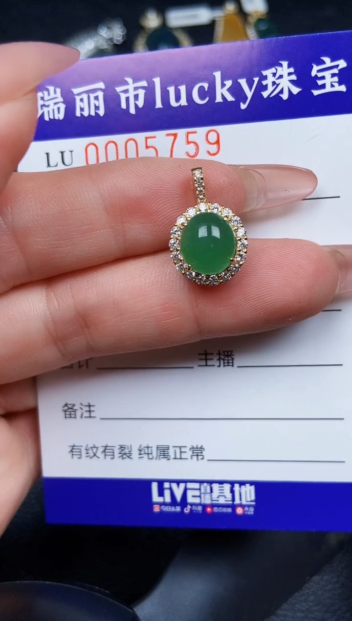 翡翠银S925镶嵌颈饰5759