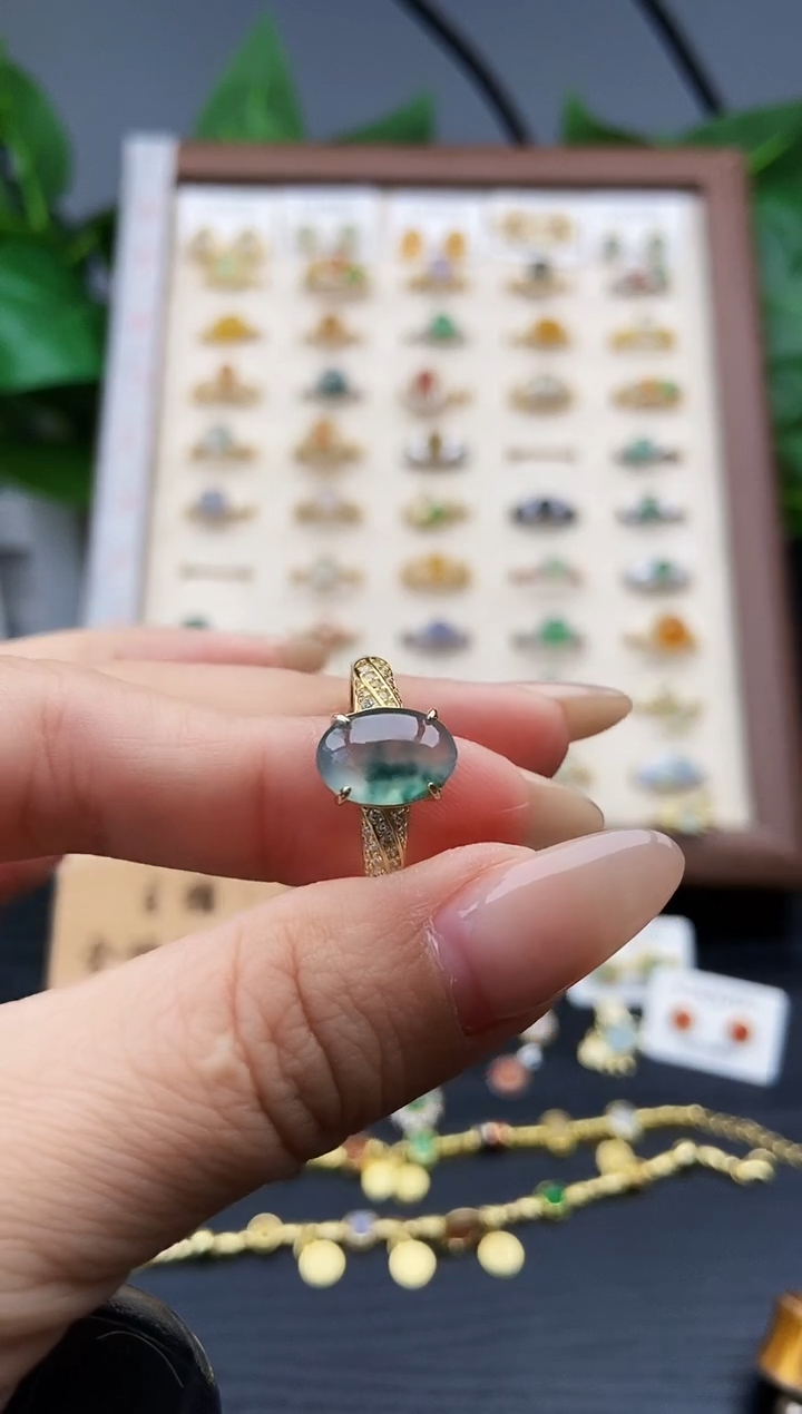 银S925镶嵌戒指翡翠12