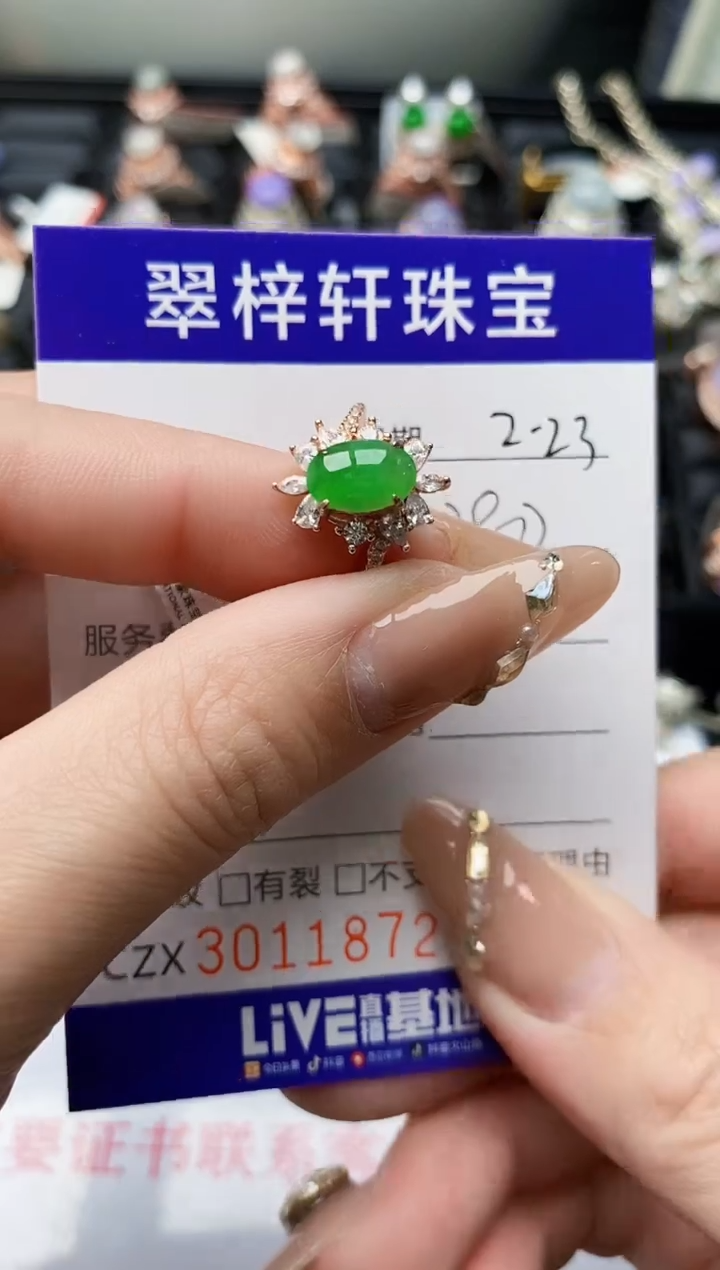 【闪购商品】翡翠戒指银S925镶嵌/1872