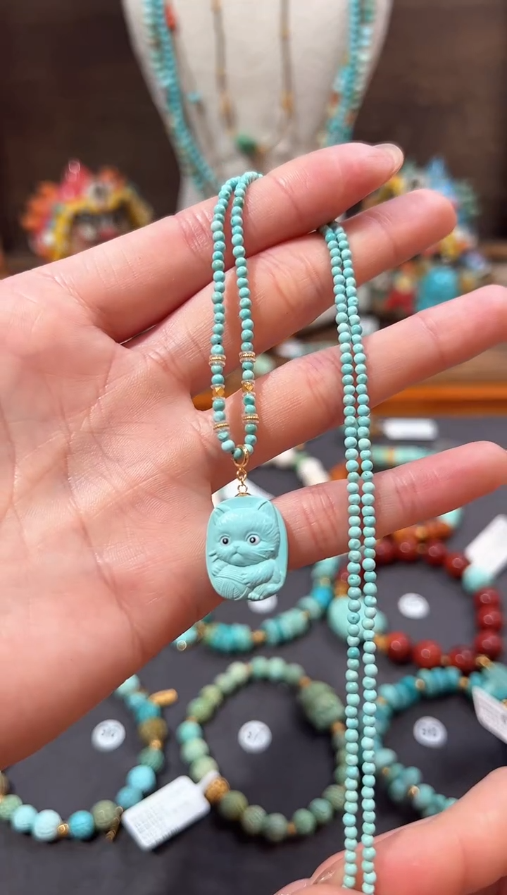 【闪购商品】绿松石颈饰18K金镶嵌绿松石项链