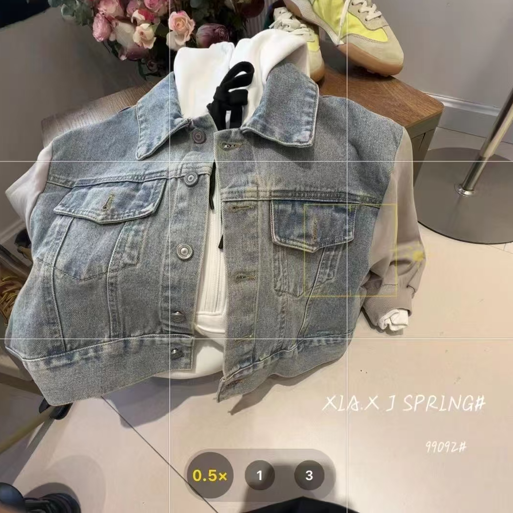 韩 2025【Y】2月22日 男女童时尚百搭蓝色牛仔外套9092-