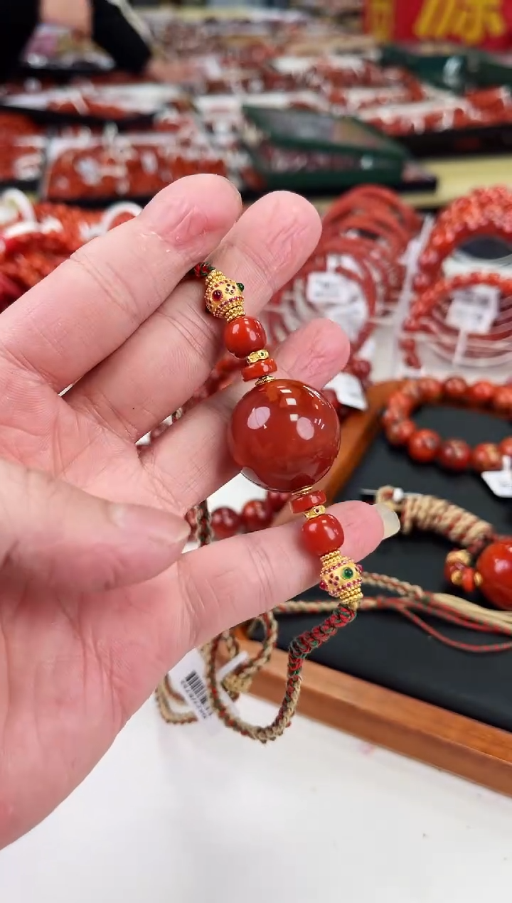 【闪购商品】南红玛瑙锁骨珠25+银S925镶嵌一个/条