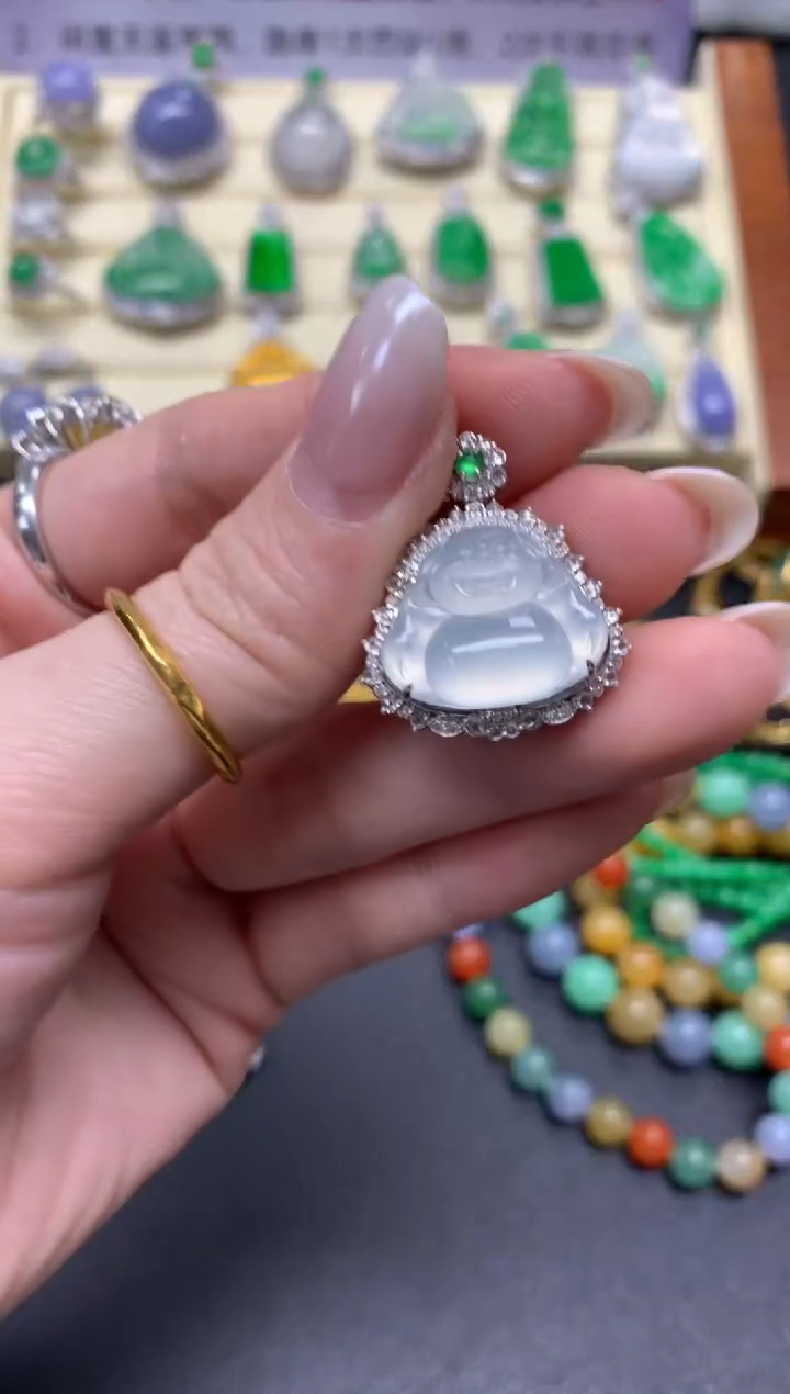 【闪购商品】翡翠18K金镶嵌吊坠(不含链)吊坠|9800+980