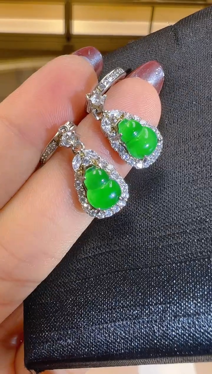 【闪购商品】翡翠耳饰银S925镶嵌多样性团购发一件