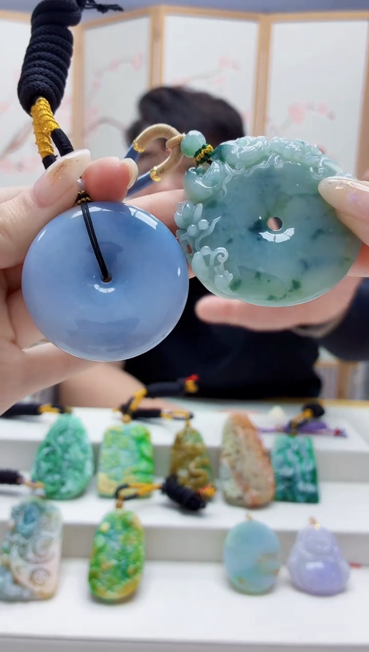 未镶嵌定制翡翠5060jw-毛货挂件一对125