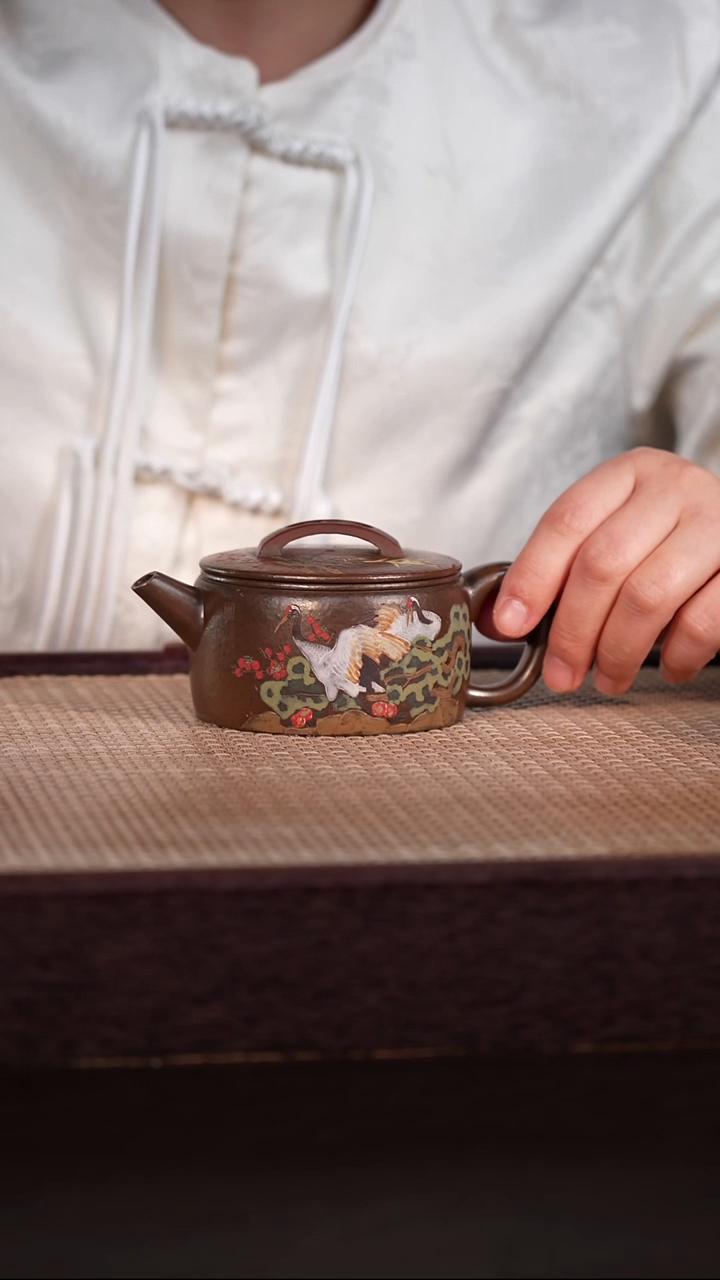 茶壶紫砂青段柴烧 170cc