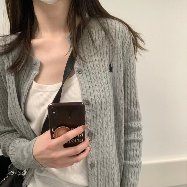 【小月自留】2025针织开衫时尚百搭刺绣麻花休闲女宽松B5-10