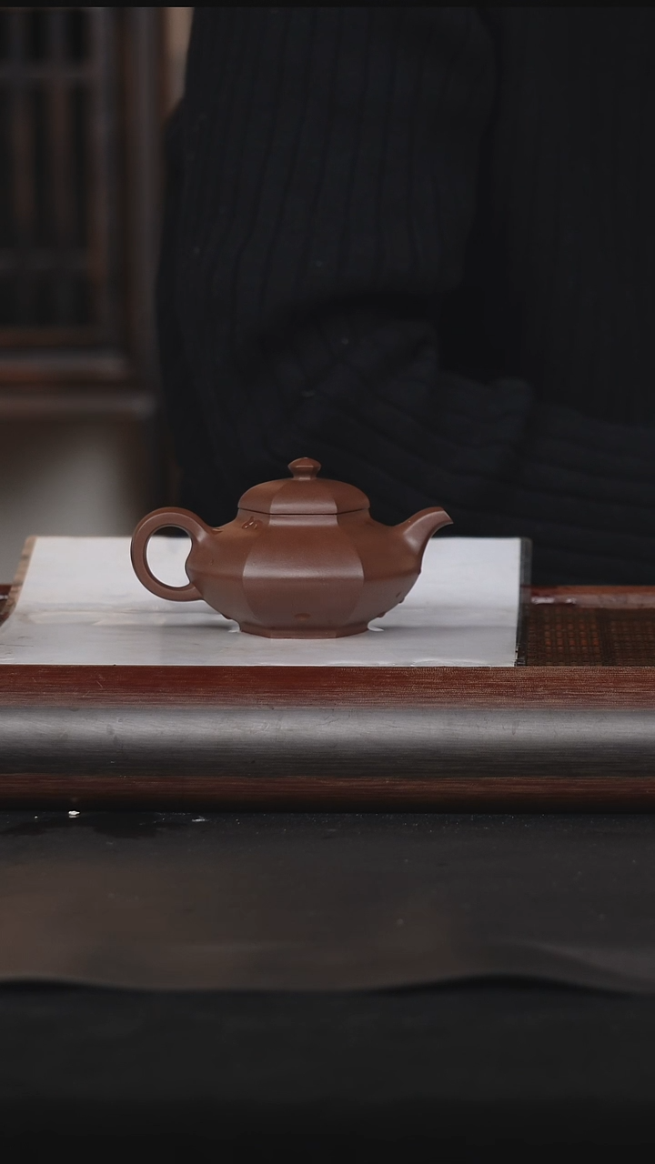 【闪购商品】紫砂茶壶36老紫泥六方合欢