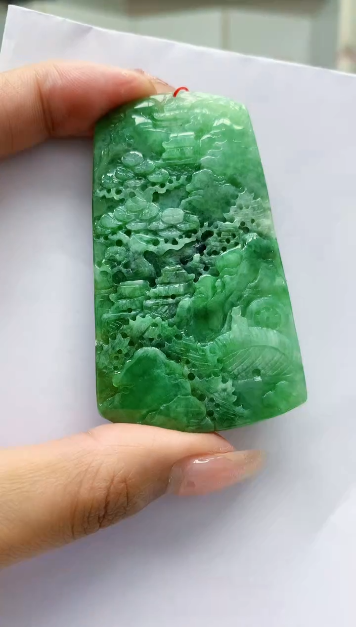 【闪购商品】定制翡翠未镶嵌4852MM-毛货挂件58