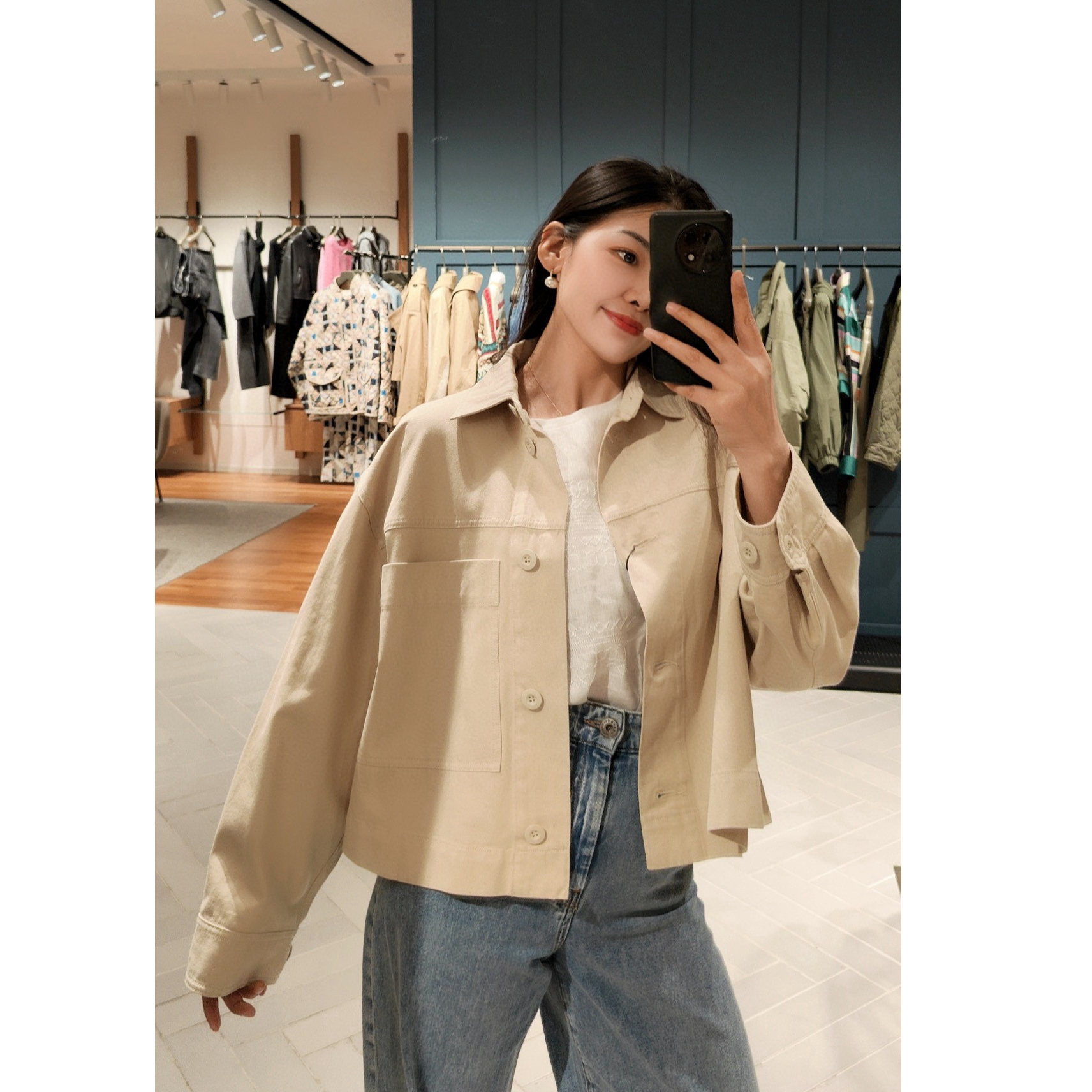 未使用 MaxMara 国现 休闲百搭纯棉单排扣短外套 WT0047