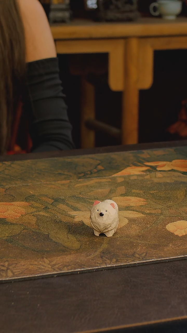 紫砂茶宠焦老师小白狗