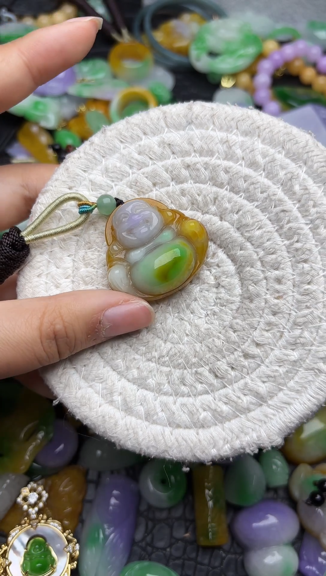 颈饰未镶嵌翡翠缅甸翡翠吊坠