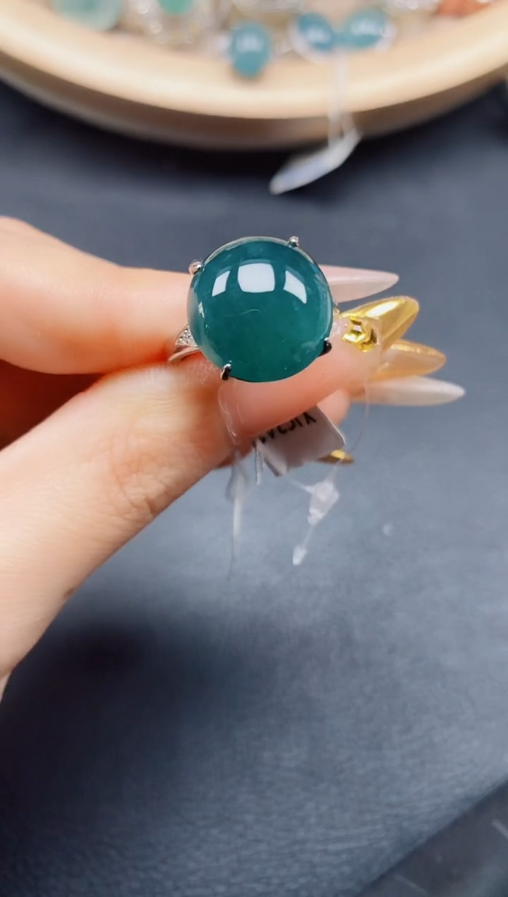 【闪购商品】翡翠戒指银S925镶嵌翡翠