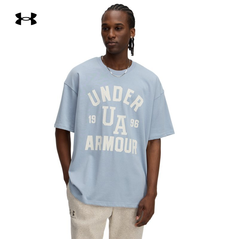 安德玛官方UA春夏Varsity男子高克重运动休闲短袖T恤1390179