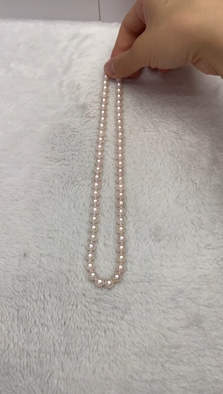 【闪购商品】海水珍珠项链银S925镶嵌AK7-7.5mm（多样性发一）