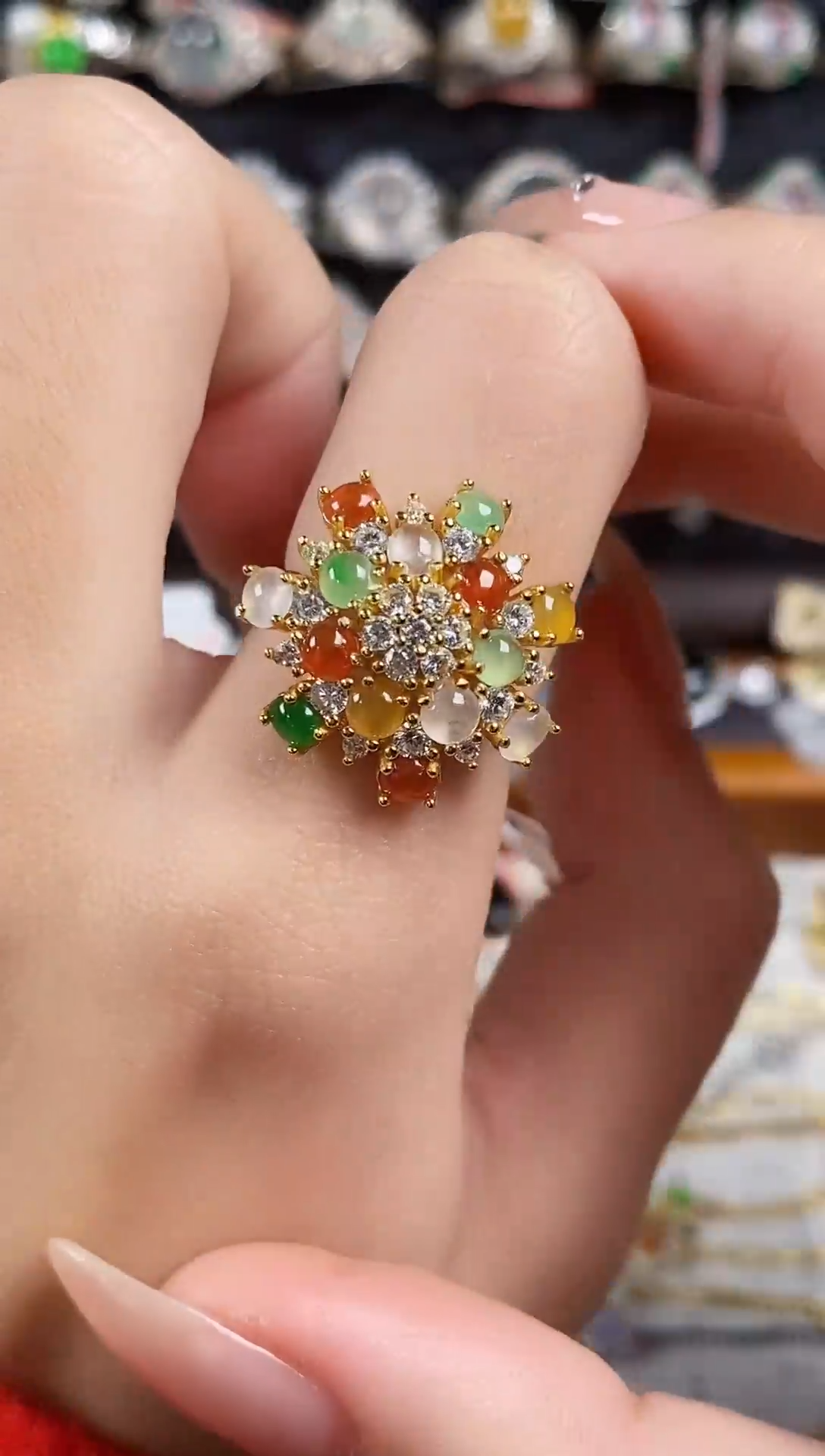 银S925镶嵌戒指翡翠天然A货翡翠21