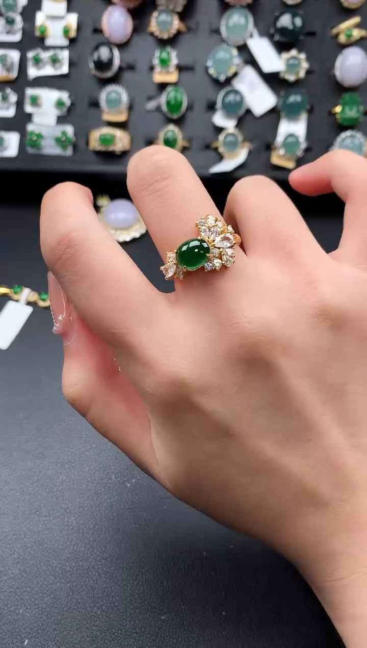 【闪购商品】翡翠戒指银S925镶嵌65314141