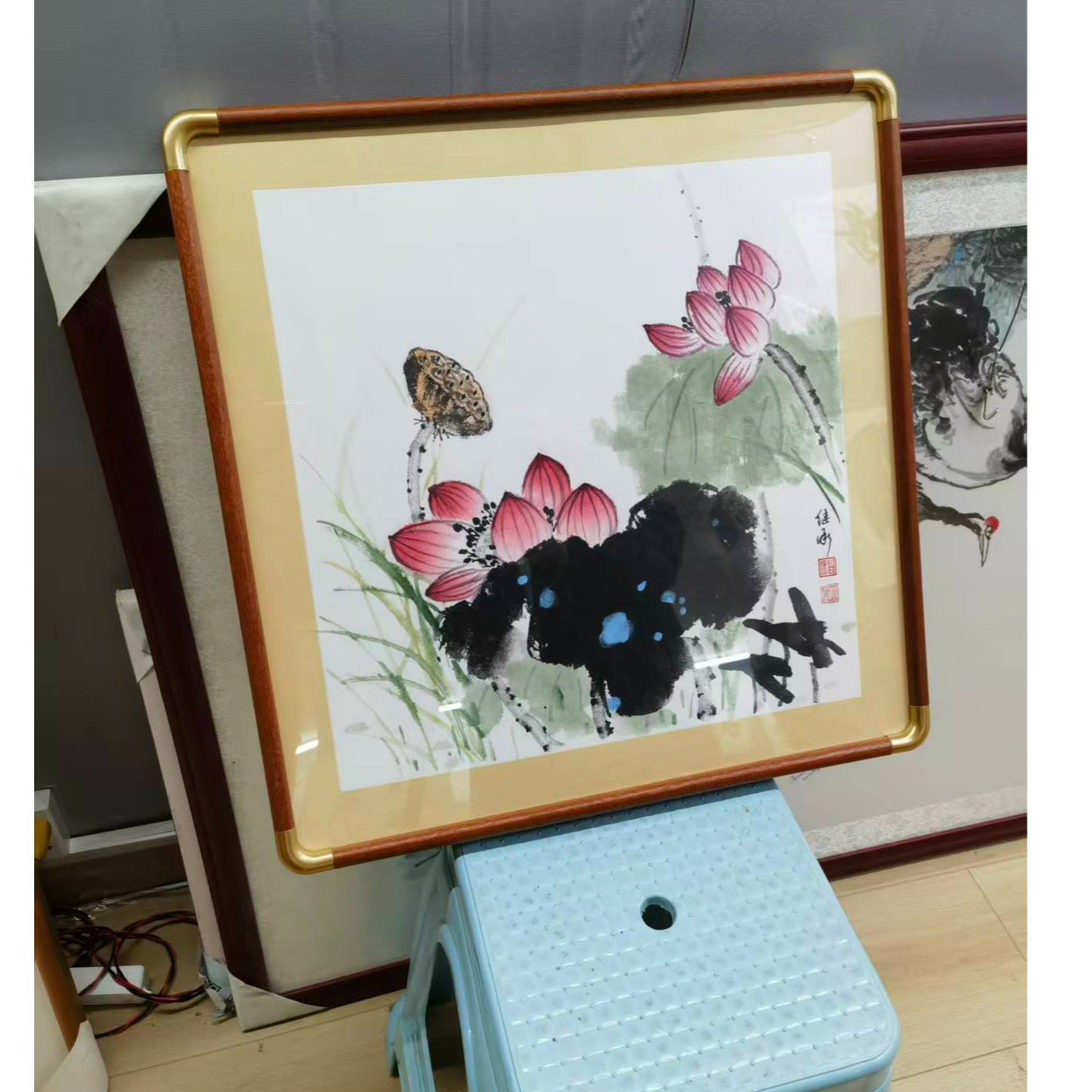 手绘原稿绘画白老师牡丹图