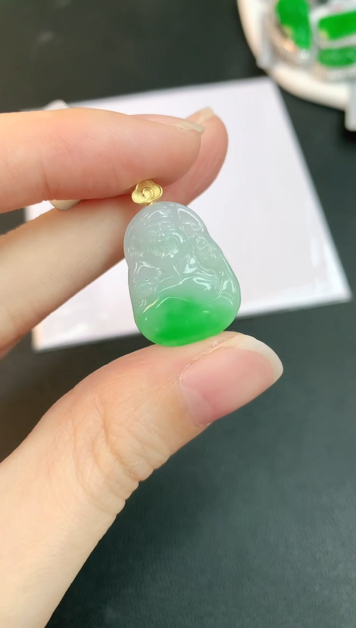 【闪购商品】翡翠颈饰18K金镶嵌赠礼盒证书 小君