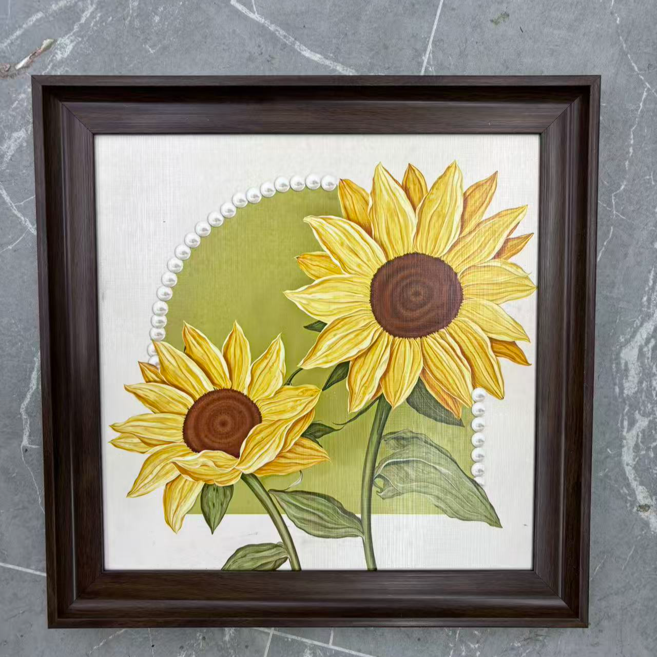 214法式风向日葵装饰画复古艺术适用于客厅沙发背景墙