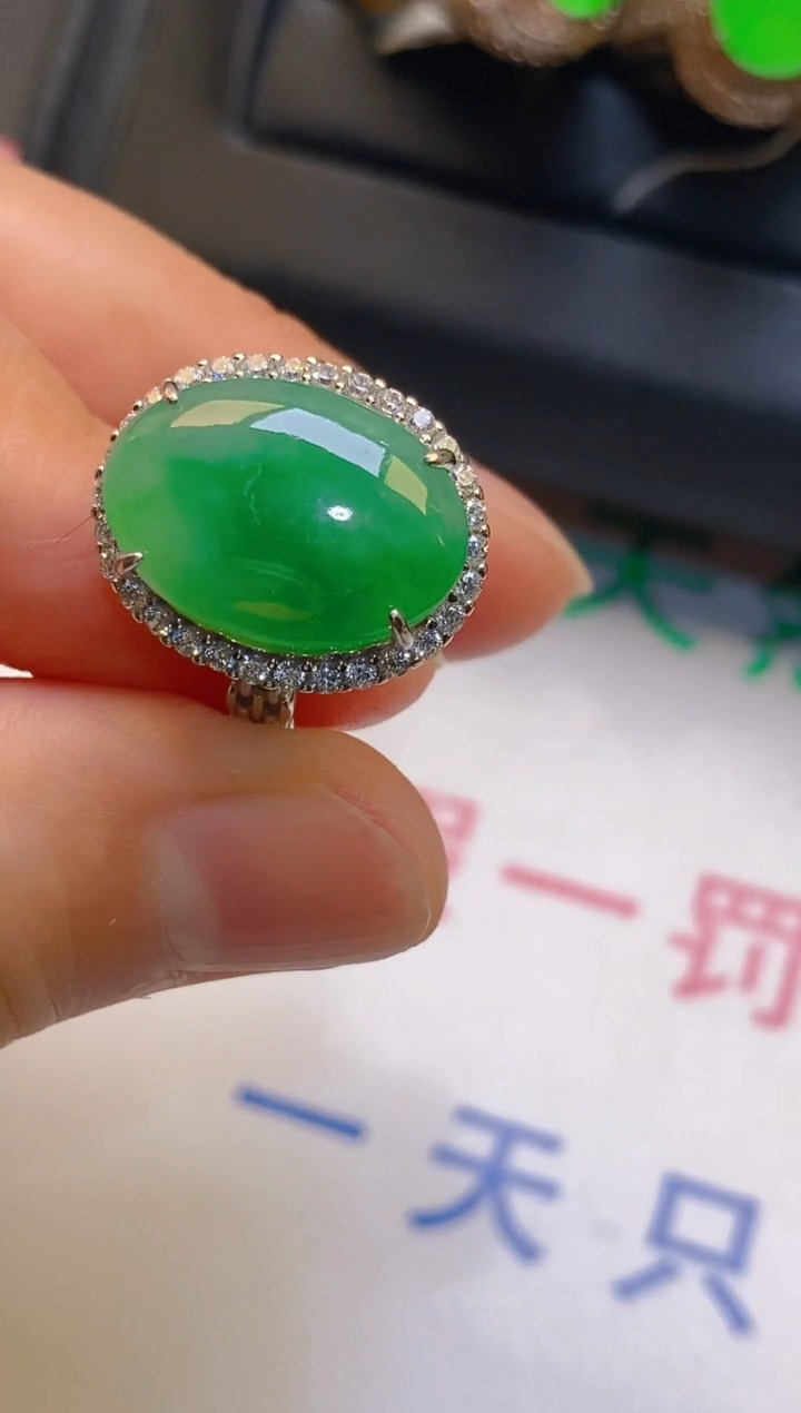 【闪购商品】翡翠耳饰银S925镶嵌天然A货翡翠1