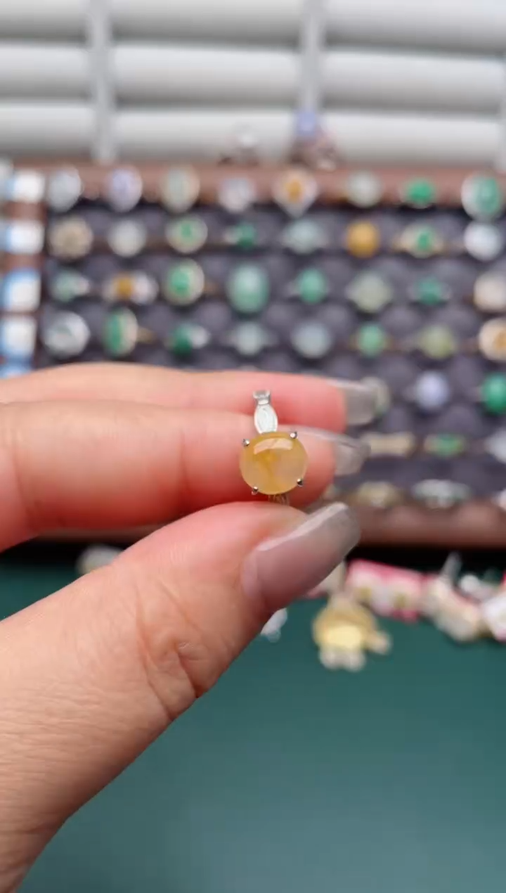 银S925镶嵌戒指翡翠.