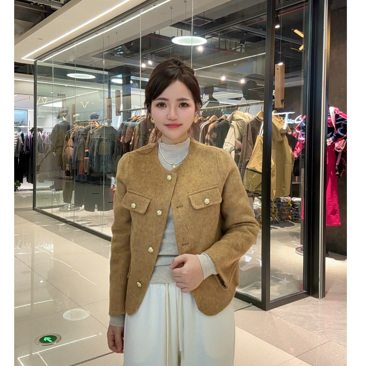 【墨臻】2025年秋冬新款四口袋双面气质保暖短款外套A6150