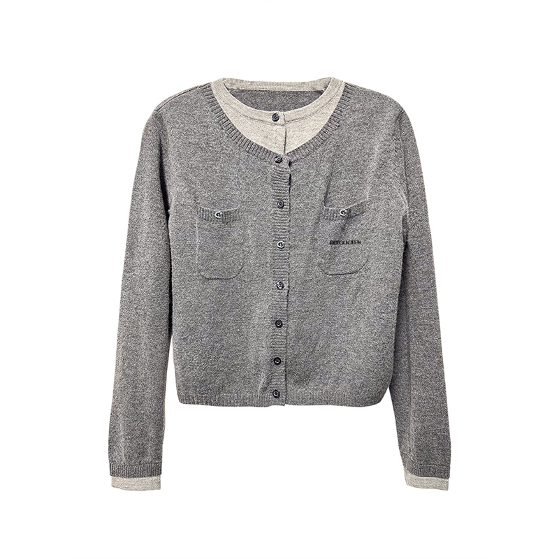 REFOUND TEN 设计师品牌假两件针织开衫毛衣SOLSOL买手店