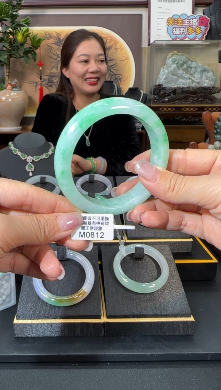 未镶嵌手镯翡翠M0812   正圈54+