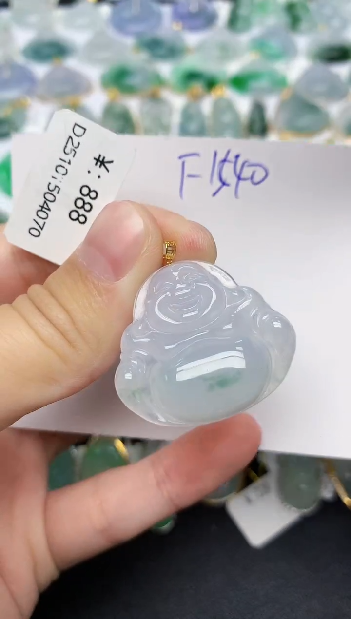 颈饰18K金镶嵌翡翠天然缅甸A货翡翠百元以上9元证书费自理