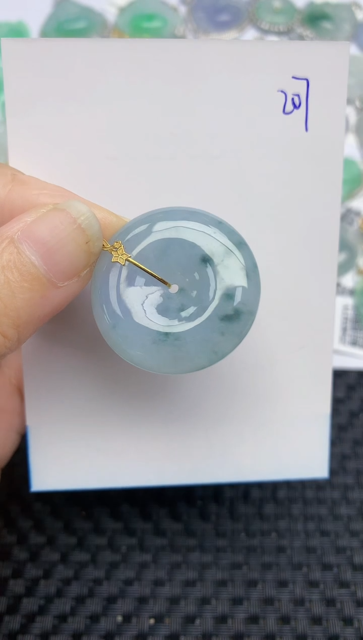 翡翠18K金镶嵌颈饰天然A货翡翠 207