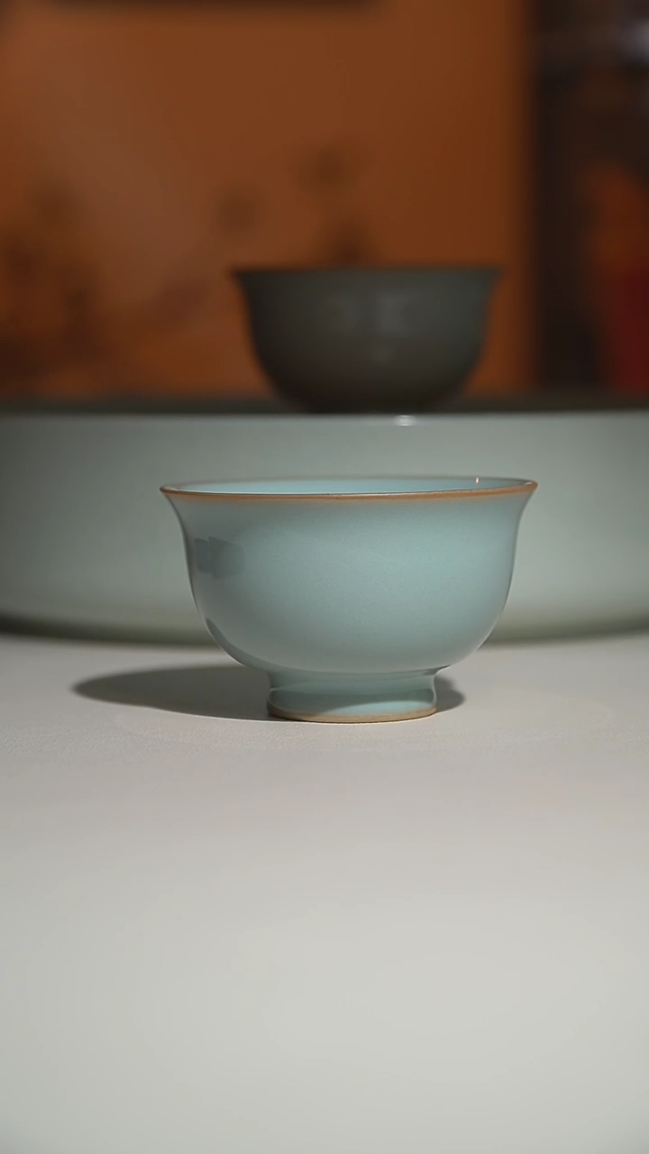 【闪购商品】其他不开片天青圈足小压手