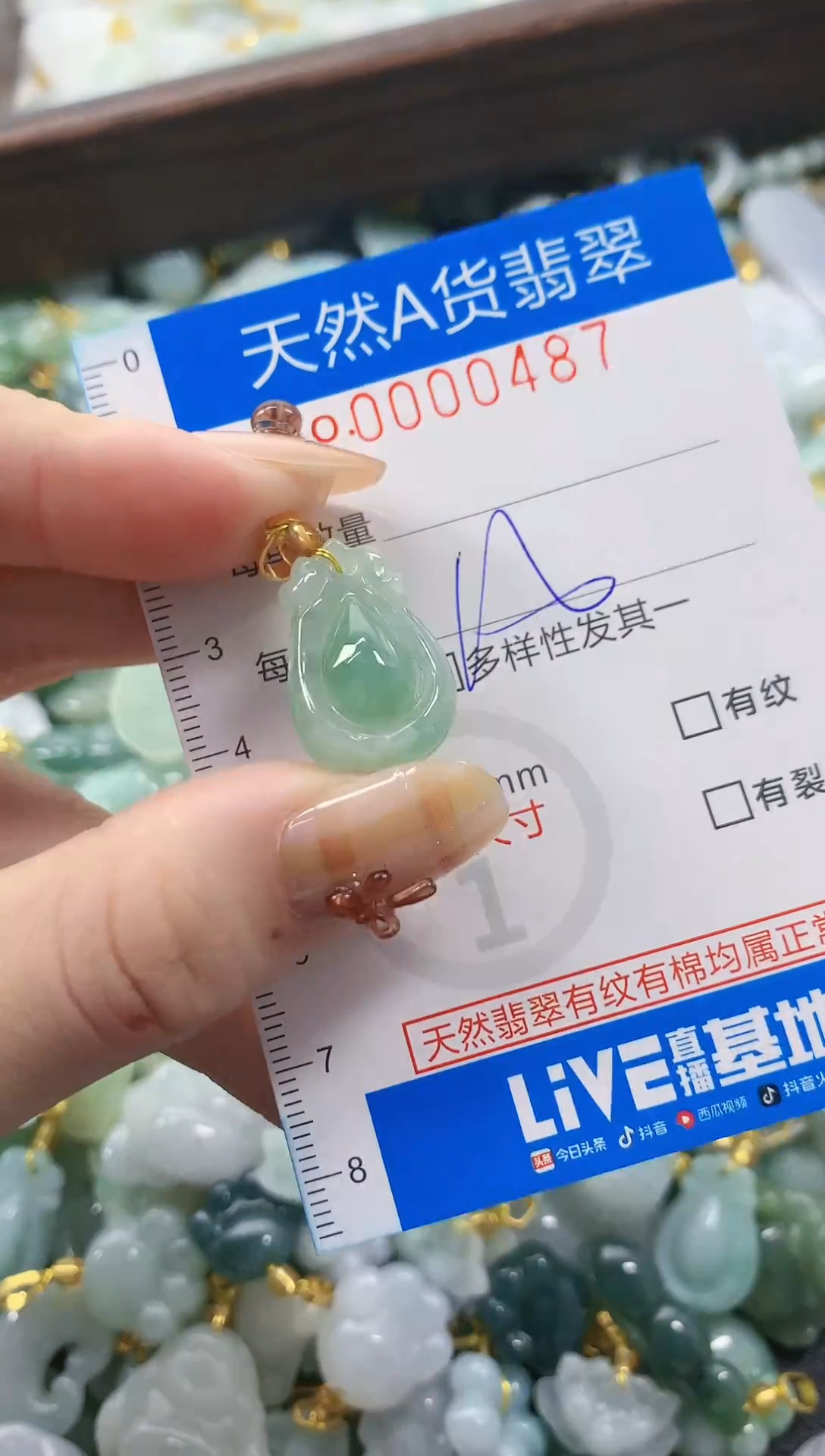 颈饰未镶嵌翡翠净货挂件-0487