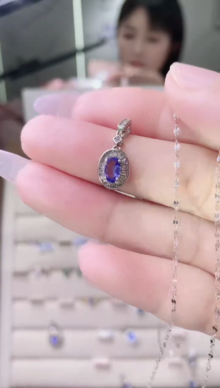 【闪购商品】坦桑石颈饰银S925镶嵌52-13