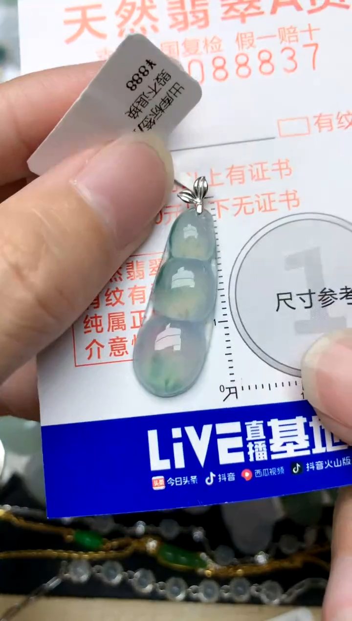 颈饰18K金镶嵌翡翠天然A货翡翠