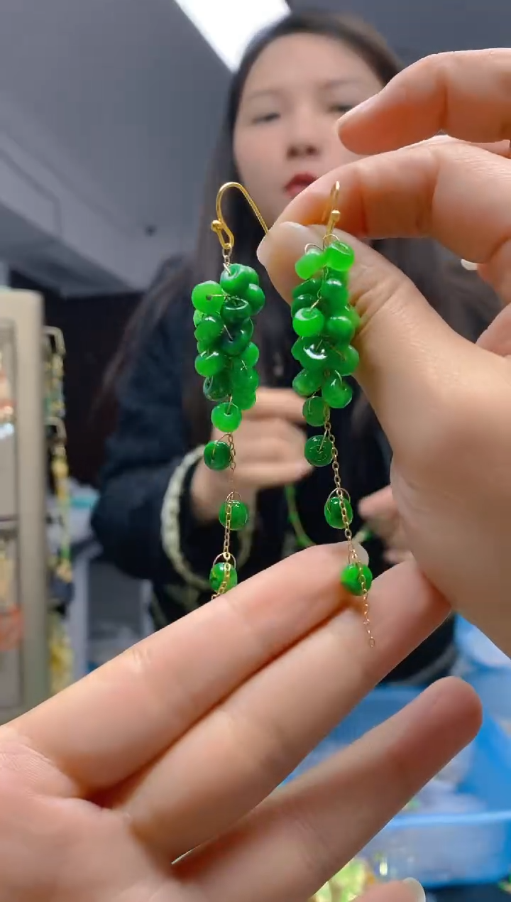 【闪购商品】翡翠耳饰合金0663翡翠耳钩