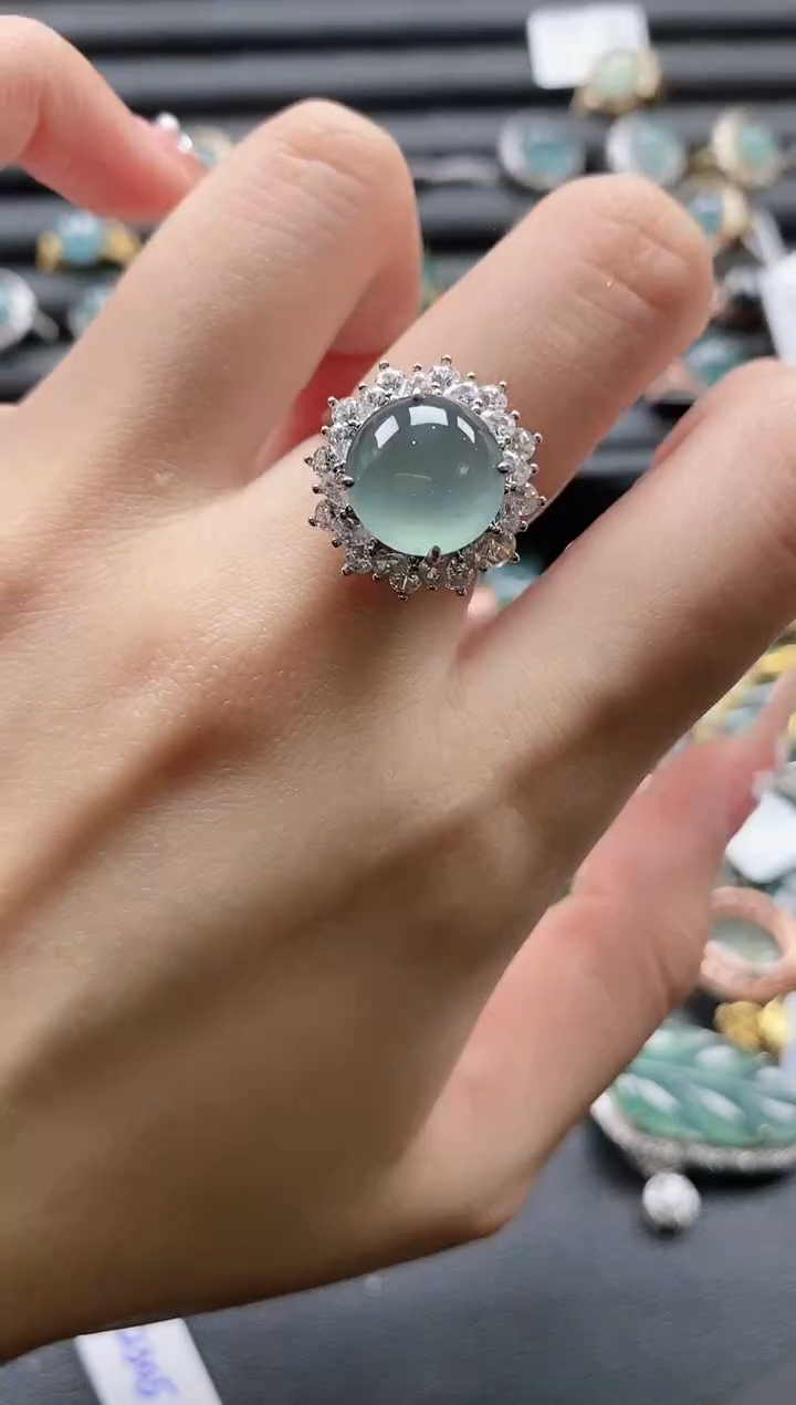 【闪购商品】翡翠戒指银S925镶嵌1111