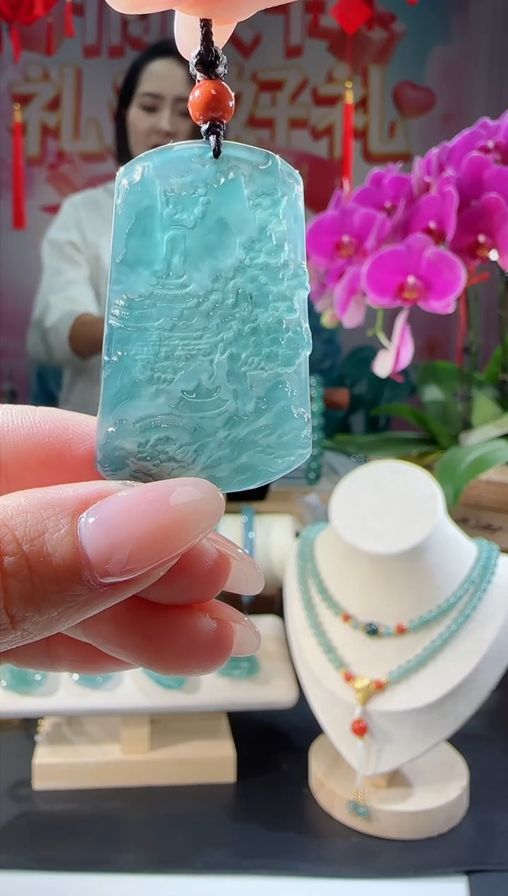 【闪购商品】翡翠吊坠(不含链)未镶嵌山水牌多样性发一