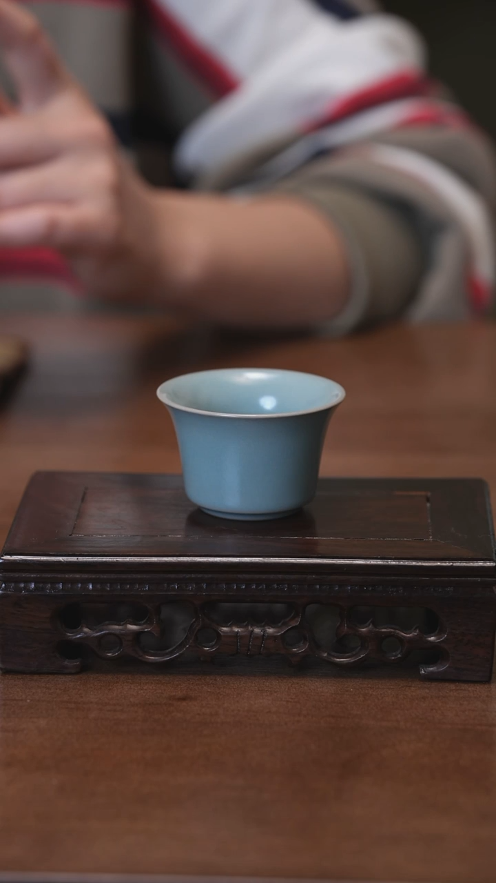 【闪购商品】Y宝丰宋官窑原产地汝瓷小马蹄杯（微瑕）