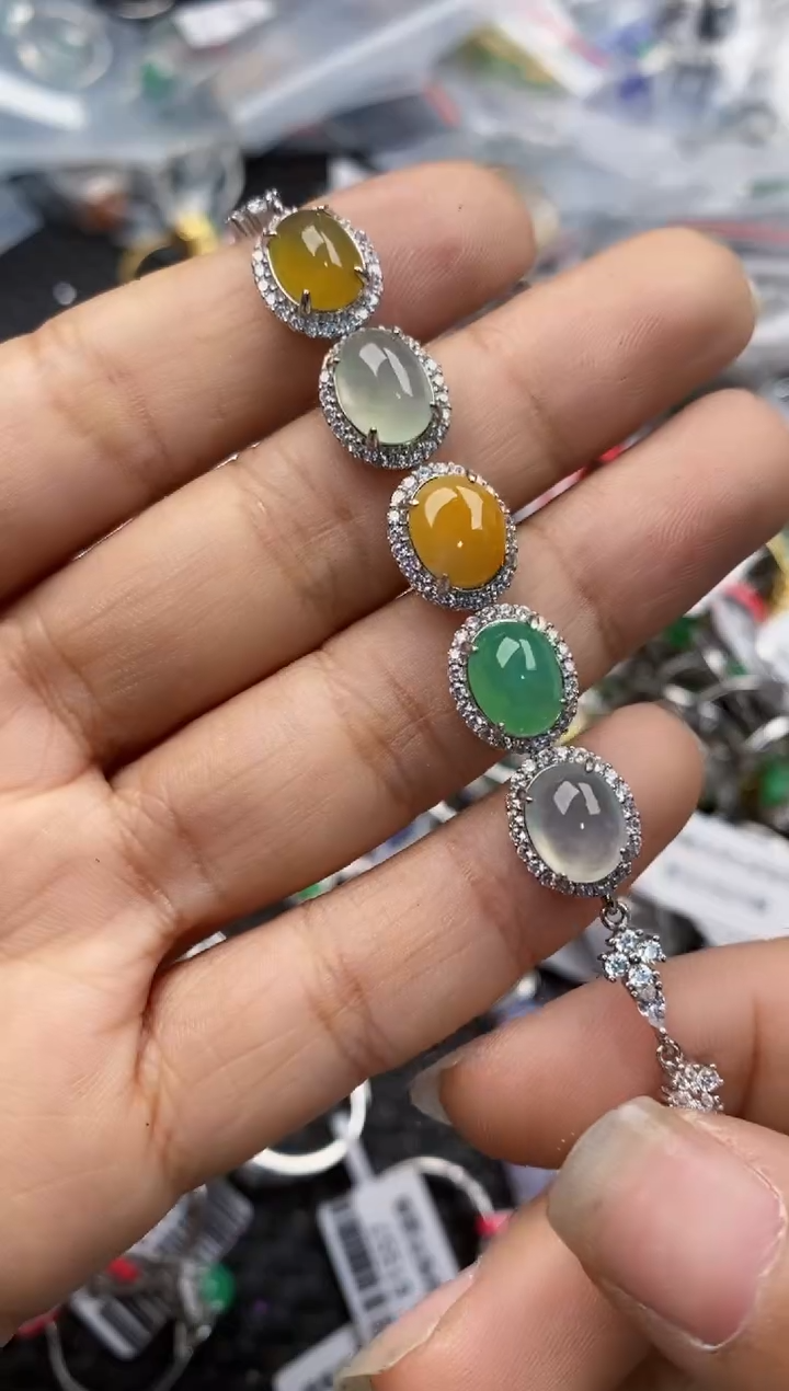 银S925镶嵌戒指翡翠88--9