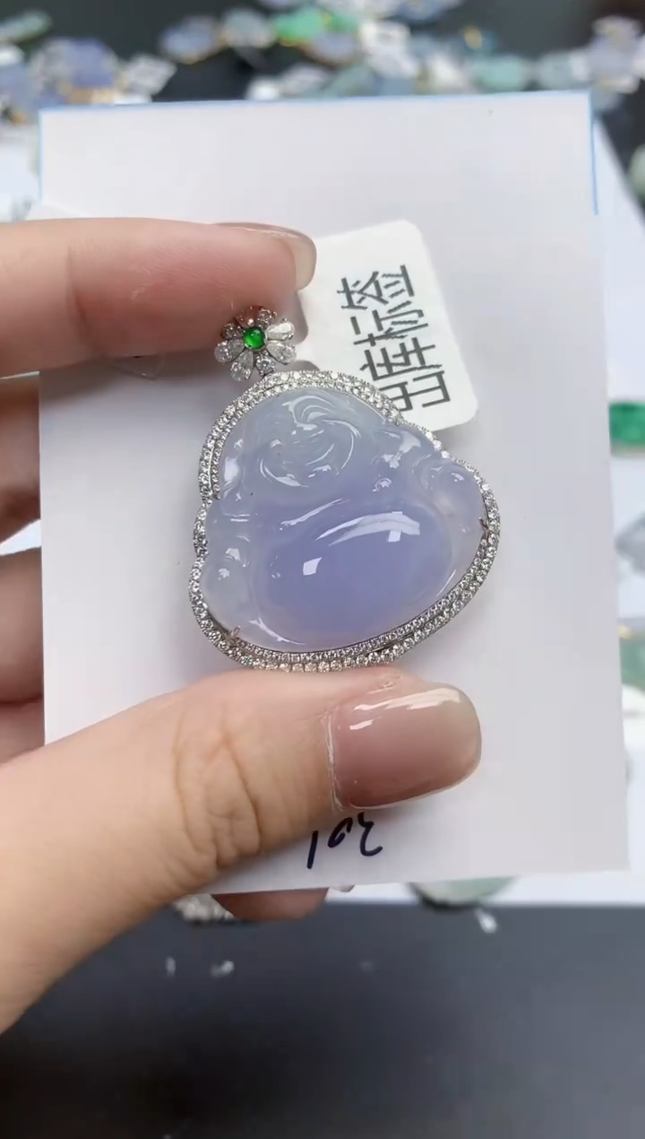 【闪购商品】翡翠颈饰18K金镶嵌天然缅甸翡翠A货