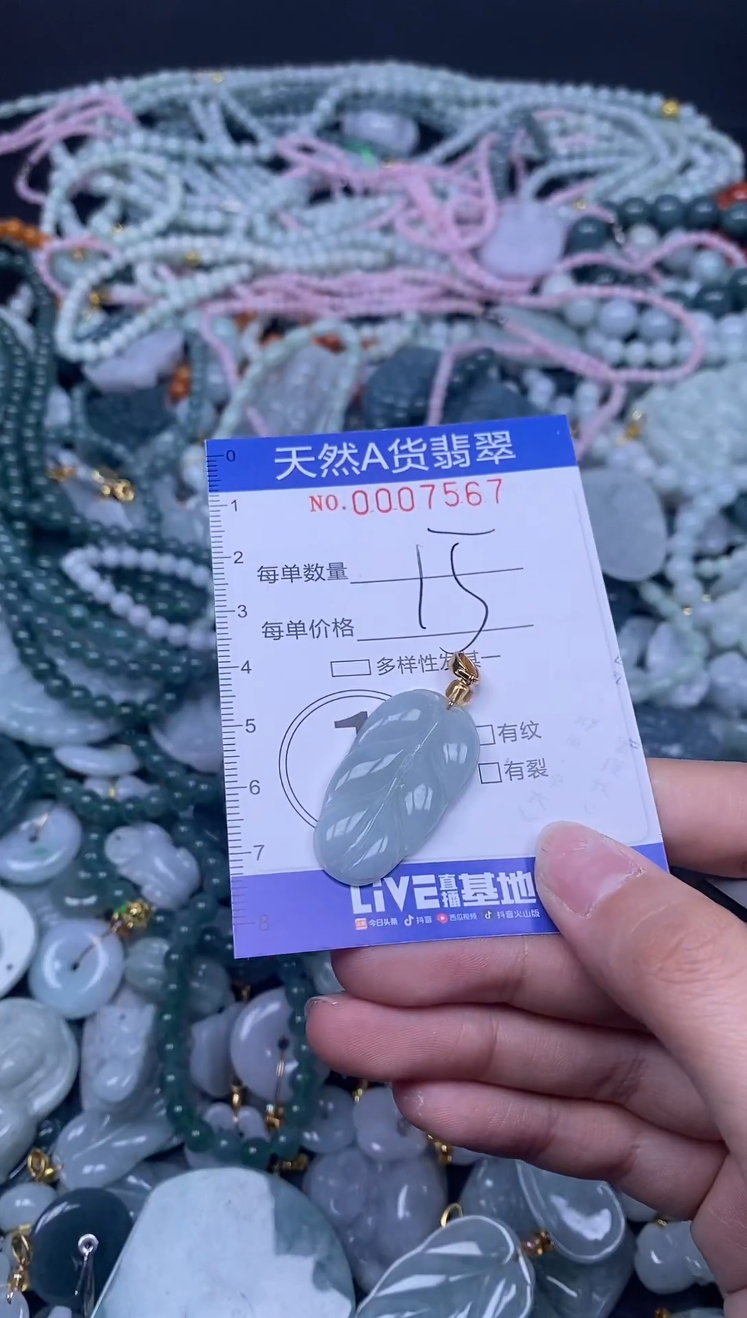 颈饰未镶嵌翡翠天然A货翡翠007567