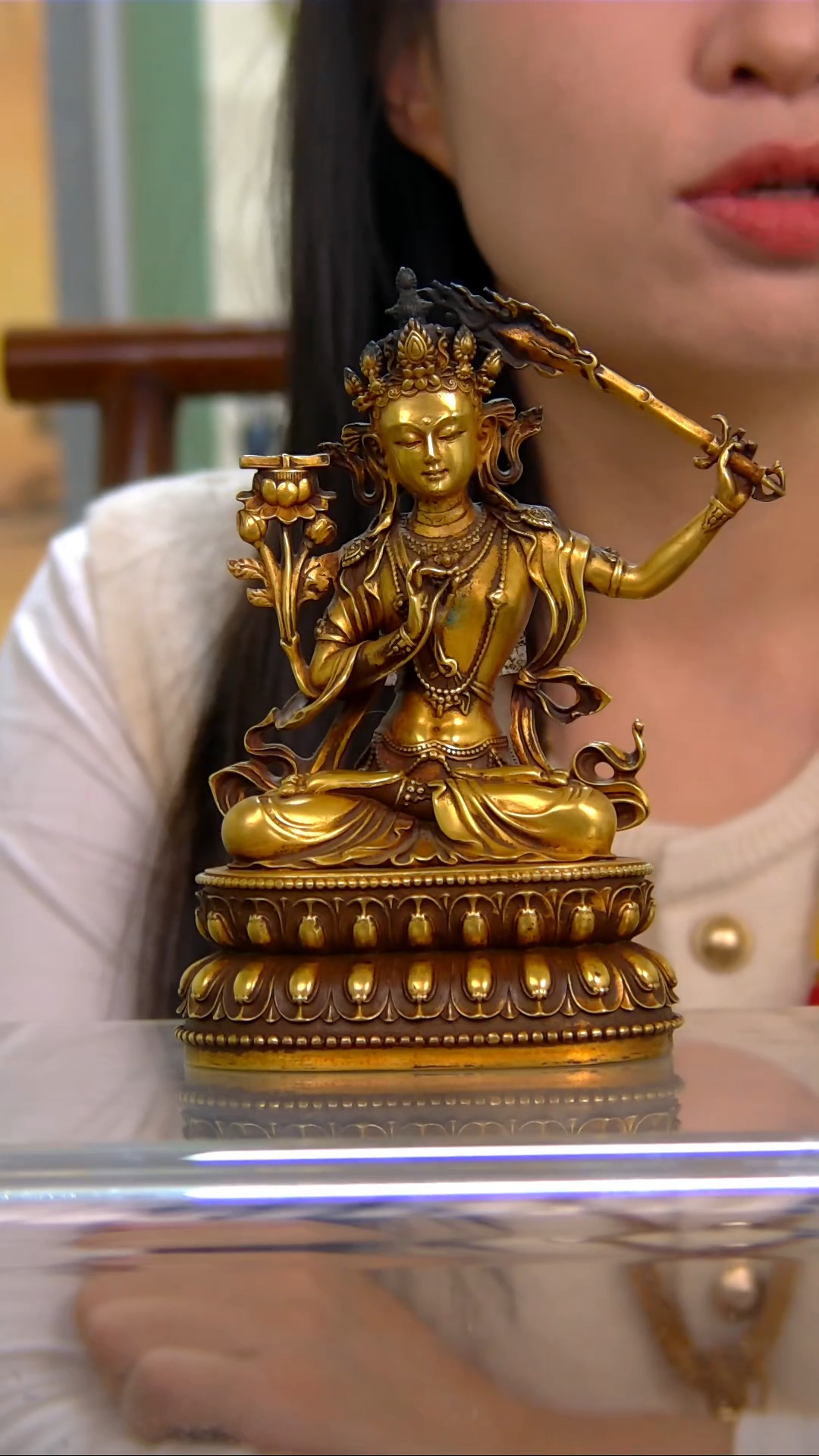 【闪购商品】紫铜鎏金，15分文殊Z