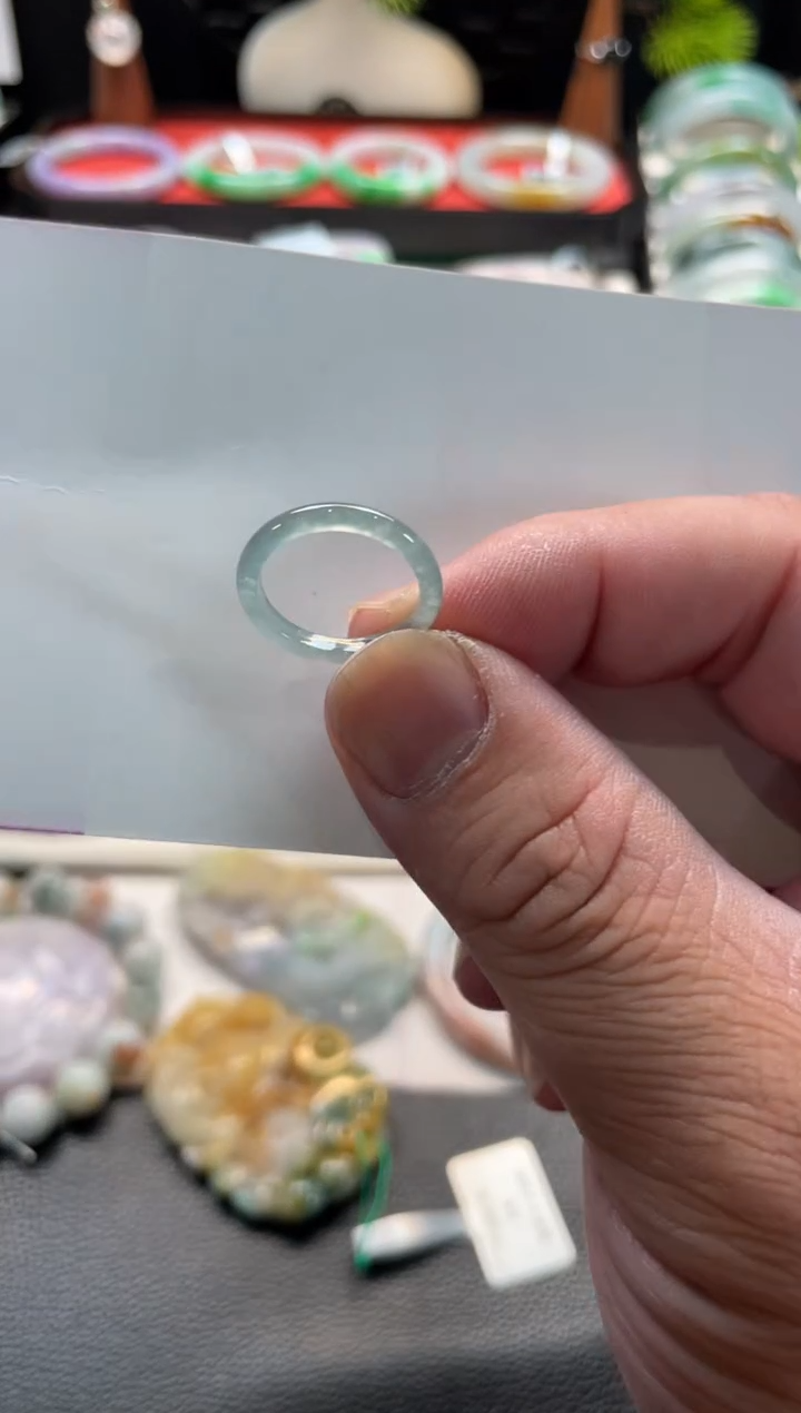 未镶嵌戒指翡翠27号链接 有纹裂 9 10