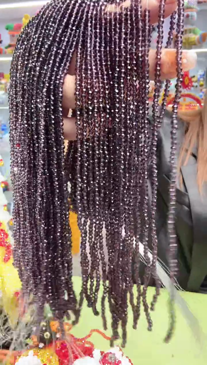 玻璃27143卡2水晶扁本色葡萄紫20条