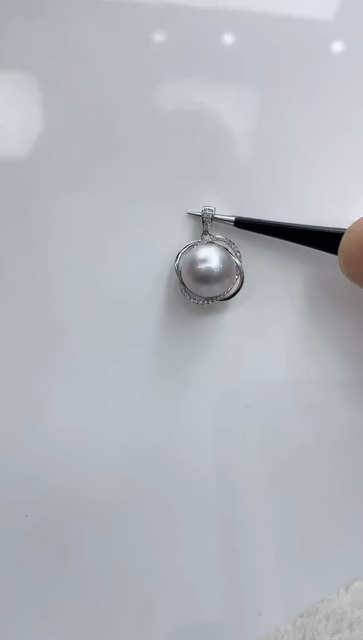 【闪购商品】海水珍珠吊坠(不含链)银S925镶嵌海水珍珠吊坠