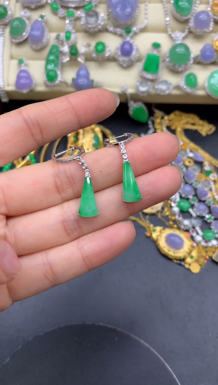 【闪购商品】翡翠耳饰18K金镶嵌174-中国好珍宝