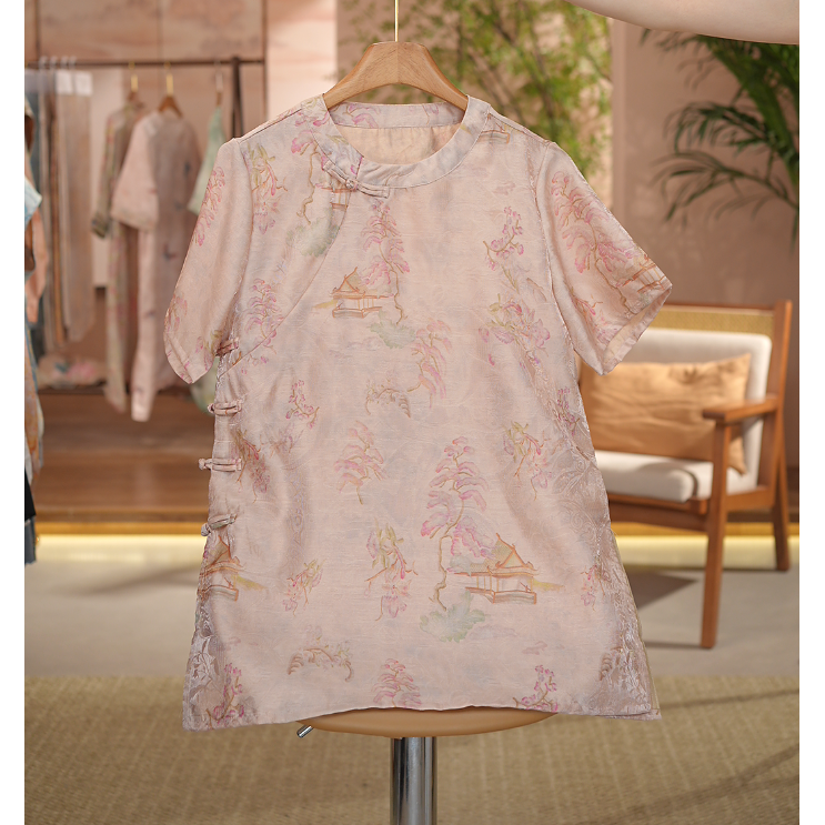 《 松风入墨-奥黛》新中式提花国风时尚休闲防晒透气中长款奥黛